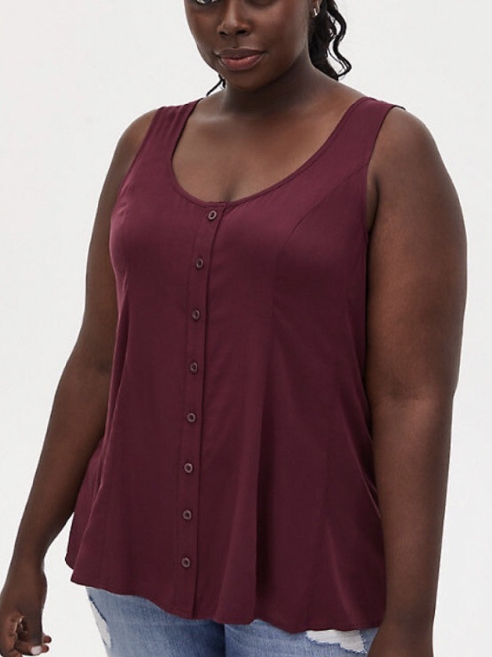 Torrid Burgundy Wine Challis Button Down Blouse Top sz 5X